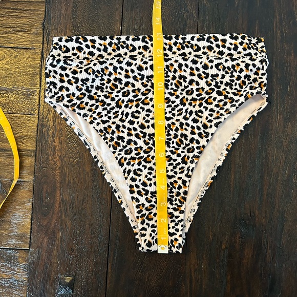 Xhilaration High Waist High Leg Cut Leopard Print Bikini Bottoms - Picture 2 of 6